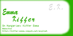 emma kiffer business card